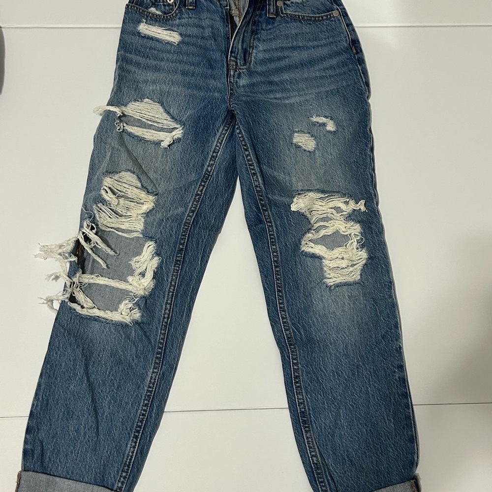 Aeropostale Blue Boyfriend Distressed Jeans